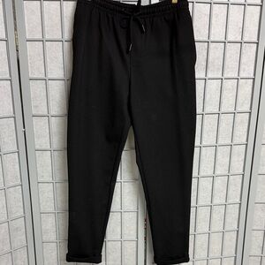 Zara Men’s Black Elastic Waist Jogger Pants, Size Small